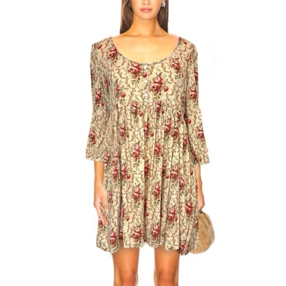 Denim & Supply Ralph Lauren Empire Waist Gauzy Floral Mini Dress